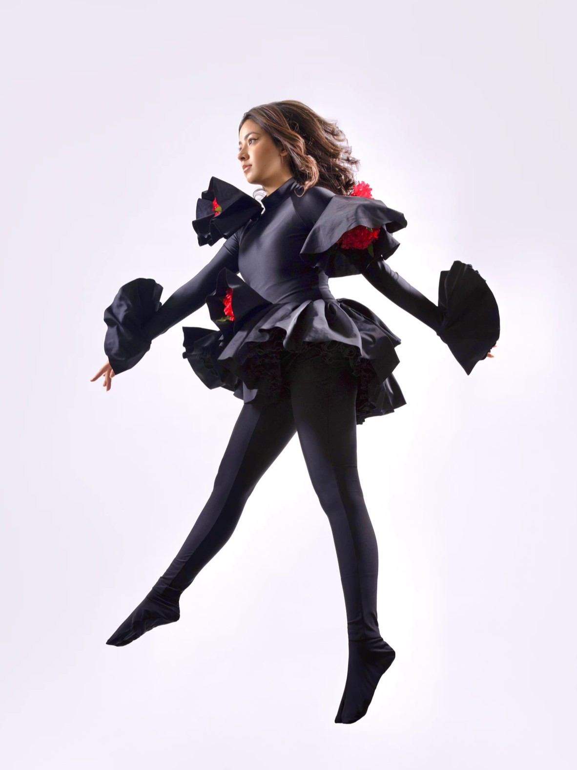 Photoshoot, flowers in motion